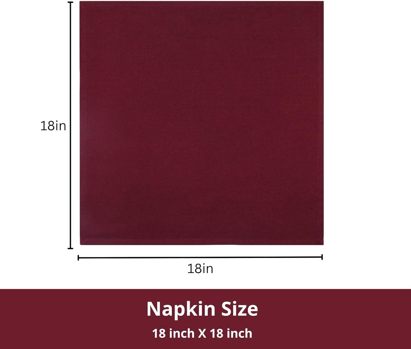 PurpleEssences Set of 12 Cloth Dinner Napkins 100% Cotton 18x18 Inch - Soft Durable Washable - Ideal for Farmhouse Party Fall Thanksgiving - Perfect Everyday Use Table Linen - Burgundy