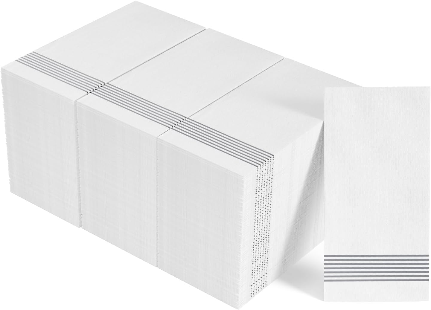 LITOPAK 300 Pack Disposable Guest Towels, Disposable Hand Towels for Bathroom, Paper Dinner Napkins for the Kitchen, Soft, Party Napkins, and Wedding Napkins(Silver)