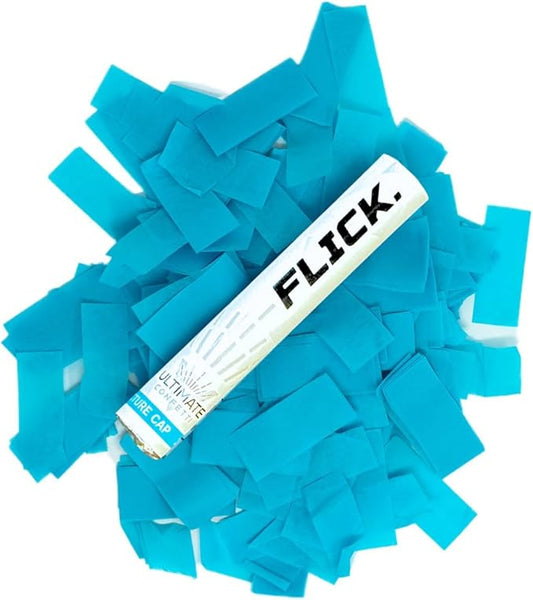 Ultimate Confetti - 8 Pack Turquoise Confetti Wands - Handheld 6" Biodegradable Tissue Paper Confetti Flick Flutter Sticks For Wedding, Birthday, Parties & Live Events - 1 Handful, 0.5 oz Each Stick