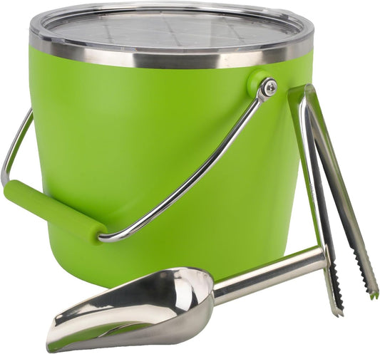 7L Beverage & Ice Bucket with Lid, Stainless Steel, Includes Scoop & Tongs, Holds 6 Beer Bottles or 3 Wine Bottles, Keeps Drinks Cold for Hours, Easy Carry Handle for Parties & Outdoor