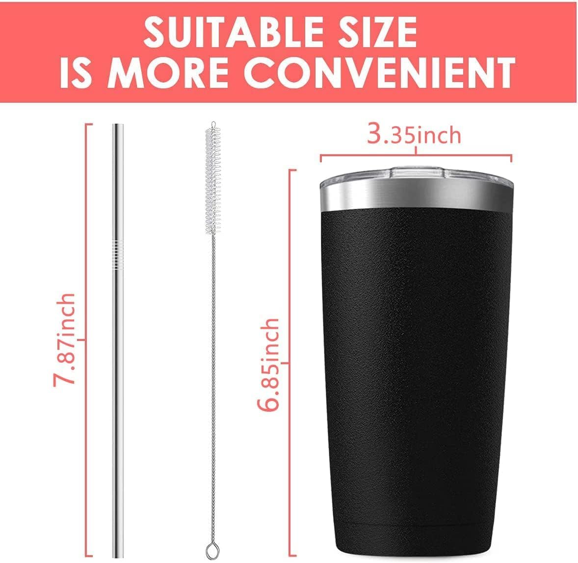 12 pack 20 oz Stainless Steel Insulated Tumbler with Straw and Lid, Double Wall Travel Coffee Mug Vacuum Insulated Bulk Tumbler, Suitable for Vehicle Cup Holders （Assorted Colors）