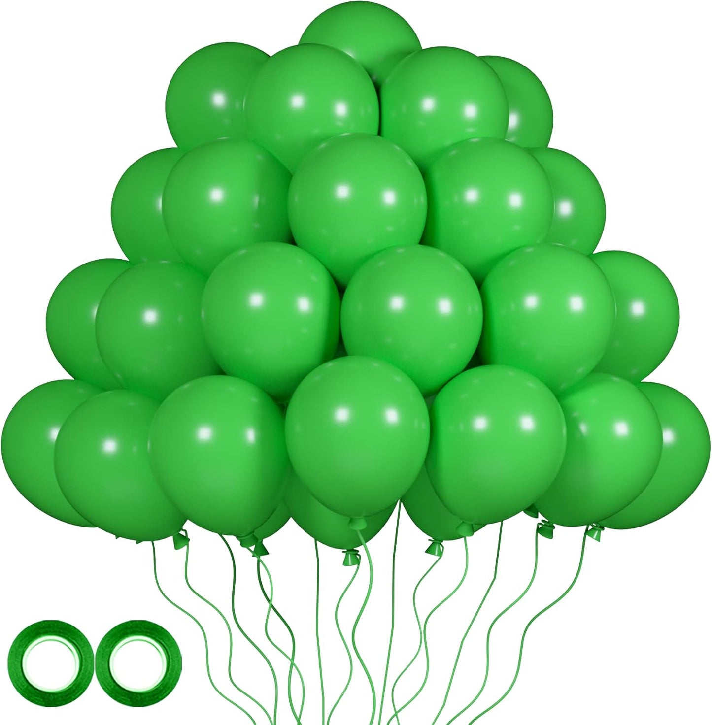 105pcs Green Balloons 12inch Party Latex Balloons for Birthday Dinosaur Baby Shower St. Patrick's Day Summer Jungle Forest Safari Party Decorations