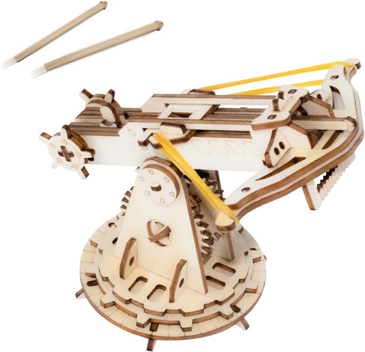 3D Wooden Puzzles for Adults,Wood Ballista Model Building Kit,Assembling Catapult Gifts for Boys and Girls,Best Educational Christmas Birthday Day Gift for Friends (Wooden Ballista)