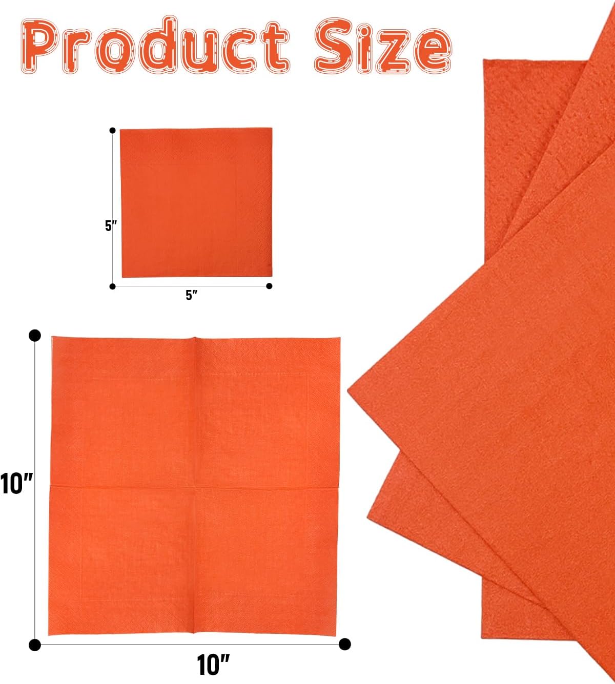 Orange Red Cocktail Napkins 5 * 5inch disposable Beverage Napkin paper for Cocktail, Wedding, Dinner，Birthday Party Dessert Wine Paper Napkins（ 120 Count）