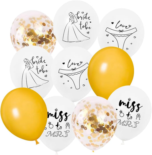 Bachelorette Balloon Gold Bride Balloons Printed for Bachelorette Party Decorations,Bridal Shower Decorations