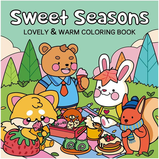 Adorable Coloring Book for Kids Ages 4–8: 40 Unique Single-Sided Pages to Prevent Bleed-Through | Thick Paper for Markers & Crayons | Screen-Free Learning Fun & Family Creative Gift (Sweet Seasons)