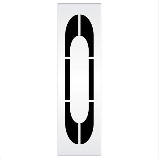 Pavement Stencils - 72 inch Single Number Stencil - 0-72" x 16" x 1/16" (63 mil) - Light-Duty