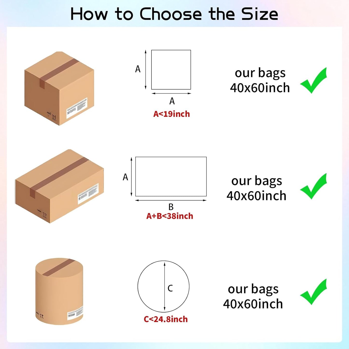 6PCS Extra Large Cellophane Gift Bags 40x60 Inch Jumbo Huge Storage Bags Clear Cellophane Wrap for Big Plush Toys Halloween Christmas Trees Suitcas Mini Bikes Car Seats 2.5 Mil Thick