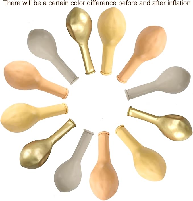 Blush Gold Beige Neutral Balloons, 50pcs 12 inch Neutral Balloon Blush Gold Beige Latex Balloons for Birthday Wedding Bride Shower Party Decoration