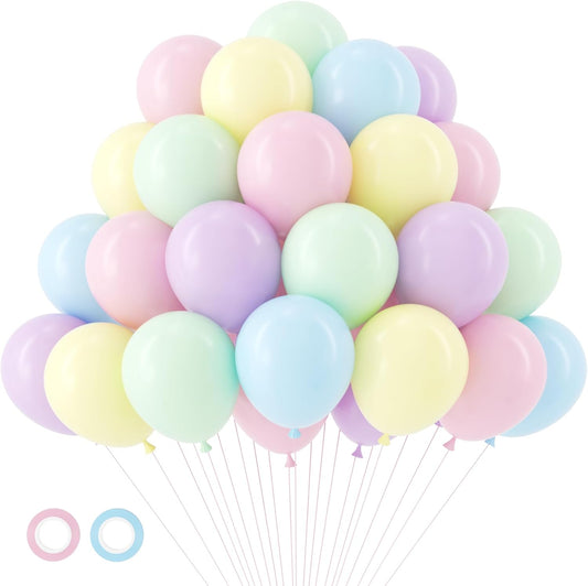 105pcs Pastel Balloons 12inch Party Latex Balloons for Birthday Easter Baby Shower Graduation Wedding Gender Reveal Anniversary Party Decorations