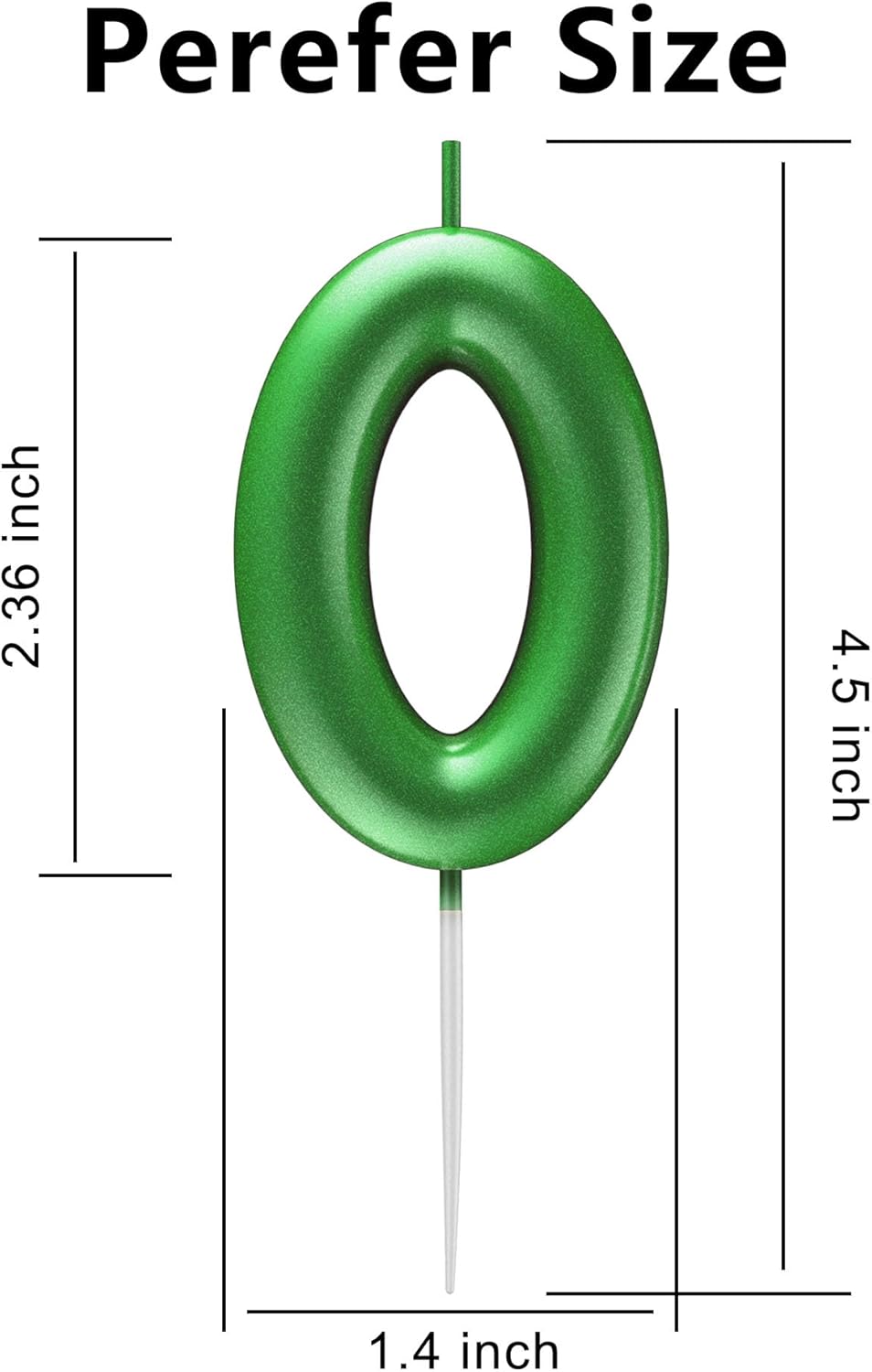 Green Number 0 Candle Happy Birthday 3D Number Candles for Birthday Cake Party Decoration Wedding Anniversary Celebration Supplies
