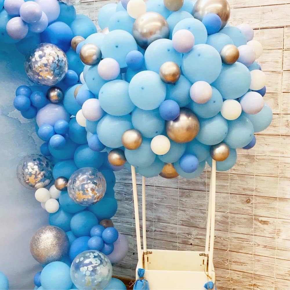 BEISHIDA 100 PCS 5 Inch Blue Party Mini Balloons Light Blue Macaron Latex Balloons for Birthday Wedding Engagement Anniversary Christmas Festival or any Party Decorations Supplies