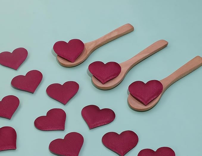 ONLYKXY 200Pcs 3.5cm Big Sponge Confetti Decor Glitter Flower Heart Shape Petals Table Decoration for Wedding Party Valentine's Day Scatter Ponge Petal Confetti (Claret-Red)