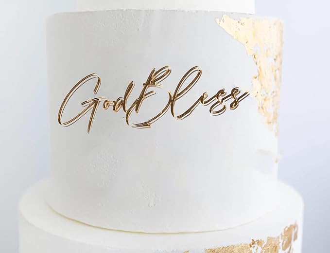 God Bless Cake Topper,Baptism Decorations Supplies,Divine Celebration Elegant Cake Decor for Boy and Girls, Photo Booth Props
