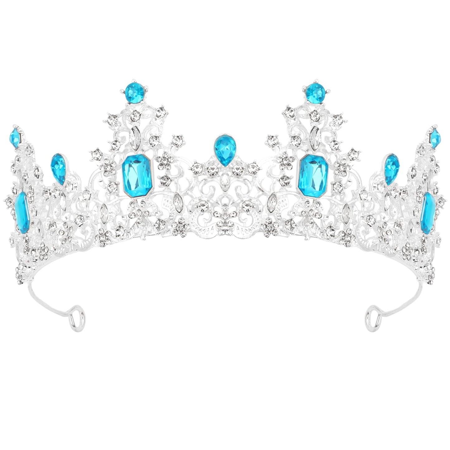 Didder Light Blue Princess Crown Birthday Tiara Prom Queen Tiaras and Crowns for Women and Girls Halloween Costume Hair Accessories Bridal Wedding Headpiece