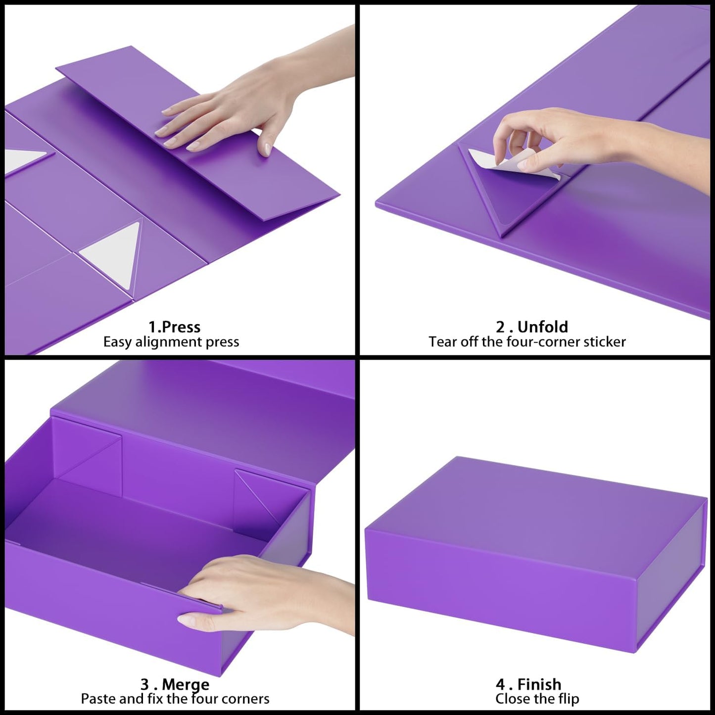 Purple Gift Boxes 11.9" x 8.5" x 3.3" with Magnetic Closure Lid Gift Box for Presents,Bridesmaid Gifts Boxe,Cute Boxes,Birthday Gift Box,Luxury for Gift Packaging, Magnetic Gift Boxe for Wrapping Gifts