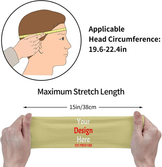 Custom Sweatbands for Men Women, Design Your Own Text Name Image Photo Personalized Sports Headbands
