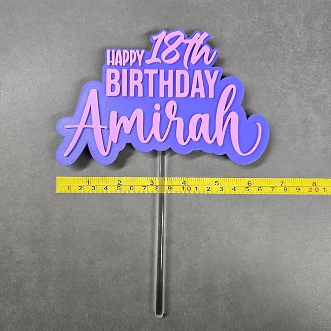 Custom Cake Topper with name and Age, Birthday cake topper by Iristy