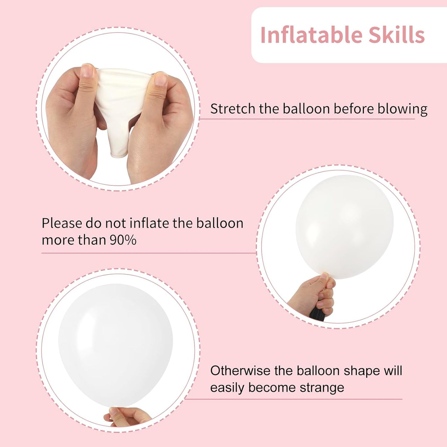 RUBFAC 129pcs White Balloons Different Sizes 18 12 10 5 Inch for Garland Arch,Party Latex Balloons for Birthday Party Wedding Anniversary Baby Shower Party Decoration