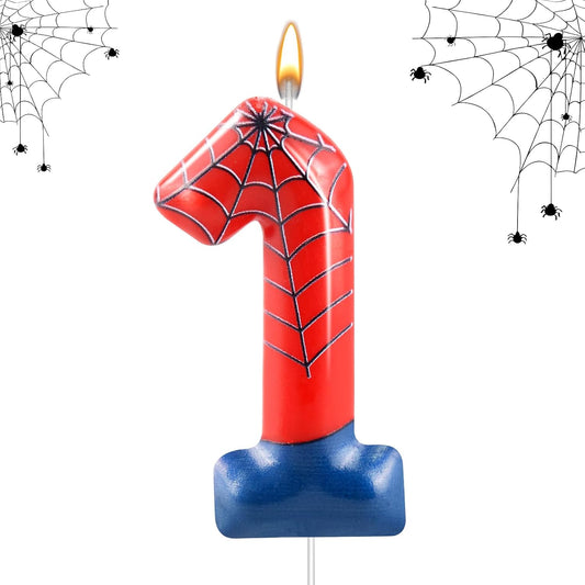 Spider Themed Birthday Candles Number 1 Candle Birthday Cake Candles Party Decoration Cake Topper for Spider Party Decoration Theme Party Supplies (Number 1)