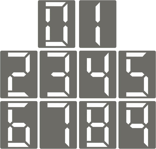PATIKIL 10Pcs 8 Inch Large Number Stencils, 0-9 Address Number Stencil, Reusable Plastic Digital Templates for Crafts Wood Stencils Templates White