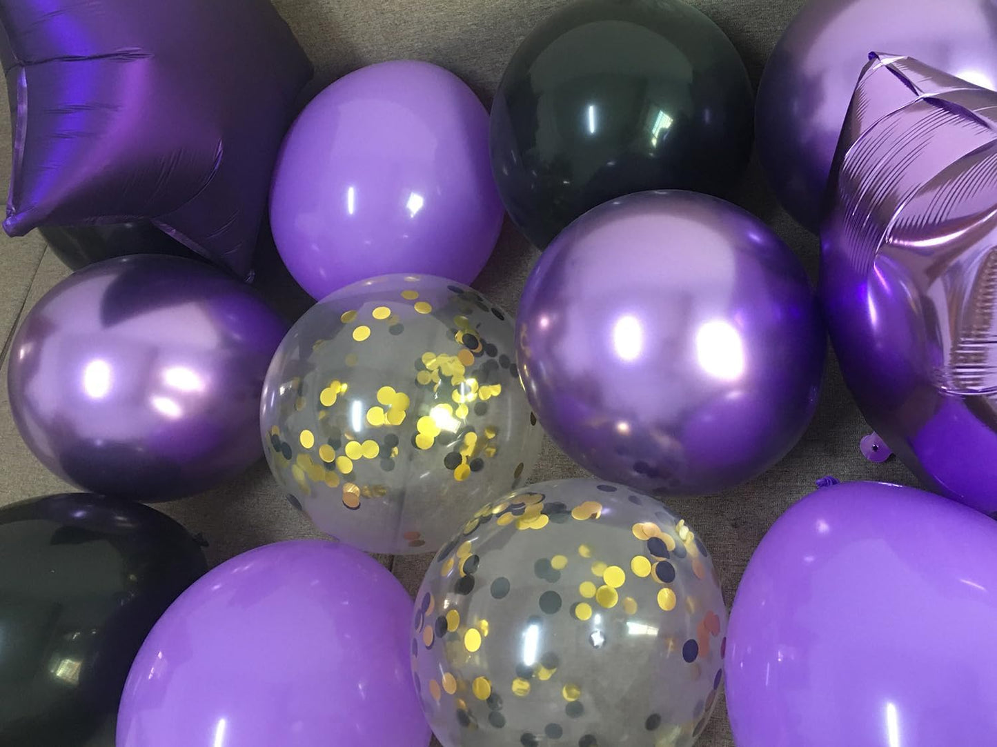 Purple Graduation Decorations – 2024 Lavender Grad Party Balloons Supplies with Black Gold Congrats Banner Decor (Black + Lavender + Purple)