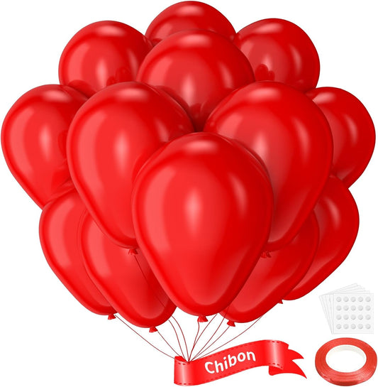 Red Latex Balloons, 100pcs 12inches Red Round Helium Balloons for Wedding Anniversary Birthday Valentine's 4th of July Independence Memorial Day Patriotic Party Decorations