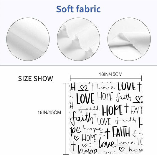 Handwritten Alphabet Table Napkins Cloth Set of 4 Soft Hope Faith Love Heart Washable and Reusable Dinner Napkins for KitchenWeddings Parties 18 x 18 inch