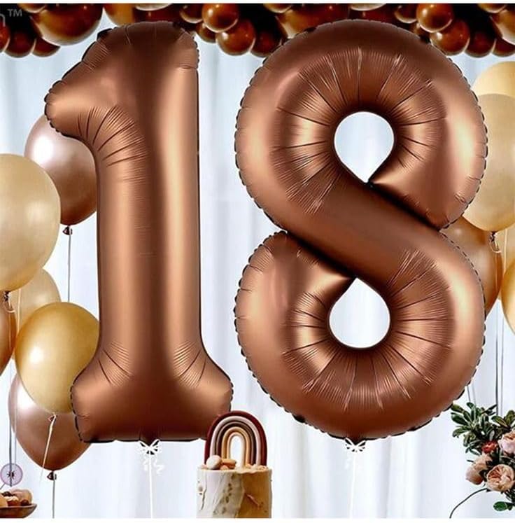 7 Balloon Numbers 40 Inch, 6 7 Birthday Decorations, Coffee Brown Seven Birthday Decor, 7 17 27 70 Year Old Balloon Number for Engagement, Wedding, Graduations