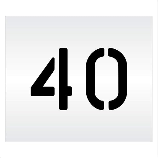 Pavement, Curb, and WheelStop Stencils - 6 inch Double Number Stencil - (40) - 6" x 9" x 1/8" (128 mil) - Pro-Grade