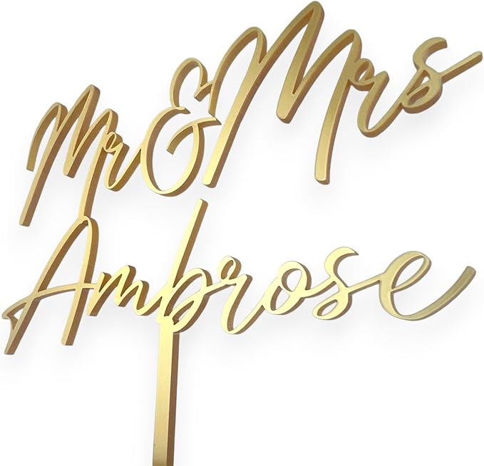 Custom Wedding Cake Topper, Personalize your own Bride And Groom Cake Topper, Mr and Mrs - 30 colors to choose from