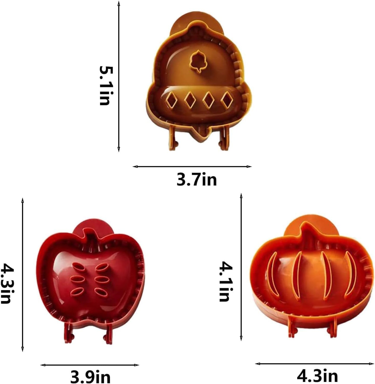Holiday Mini Pie Molds, 3PCS Fall Baking Hand Pie Molds Maker with Apple, Acorn & Pumpkin, Perfect Kitchen Tools Accessories for Party Potluck Hand Pie Mold for Festivals and Parties