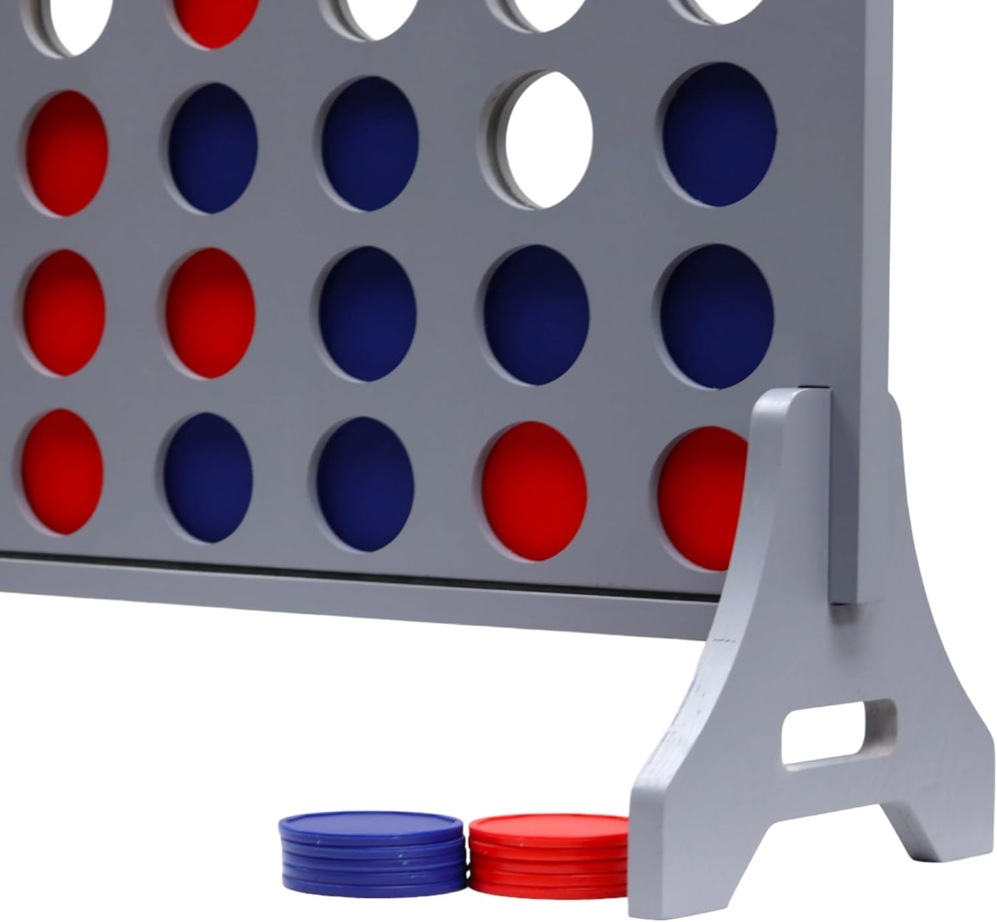 Tailgating Pros Premium Grey Giant Four in a Row with Carrying Case - Jumbo Oversized Outdoor Yard Game - Connect Multiple Pucks in a Row to Win - Many Puck Colors Available!