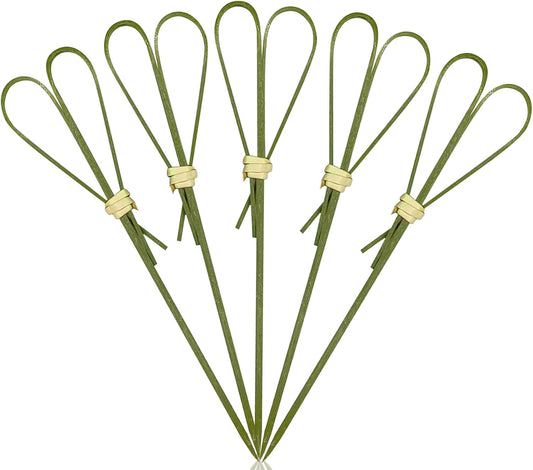 500 Pieces Cyan Heart Shaped Bamboo Sticks Long Toothpicks for Appetizers Cocktail Picks for Drinks 4.7 Inch Bamboo Skewers for Appetizers Charcuterie Boards Accessories