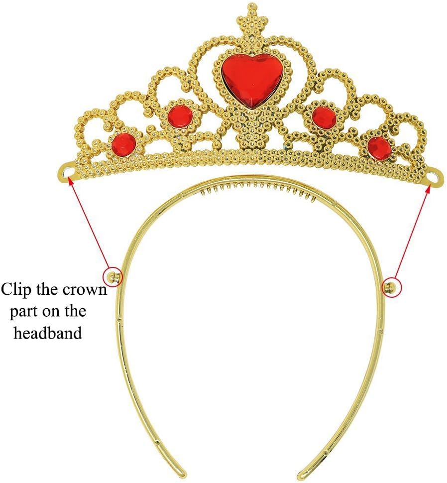 Princess Snow White Dress up Accessories for Girls Princess Belle Snow White Party Favors Gifts Set Including Crown Scepter Wand Necklace Gloves Red Bow Headband