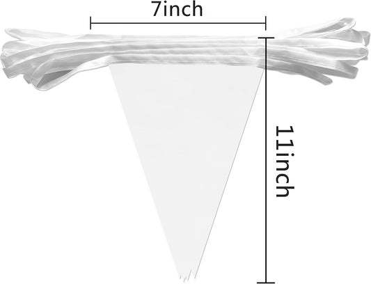 Consummate 100 Feet White Blank Pennant Banners Flags String Hanging Triangle Bunting DIY Flags for Grand Opening,Wedding,Kids Birthday,Party Decorations,60 PCS