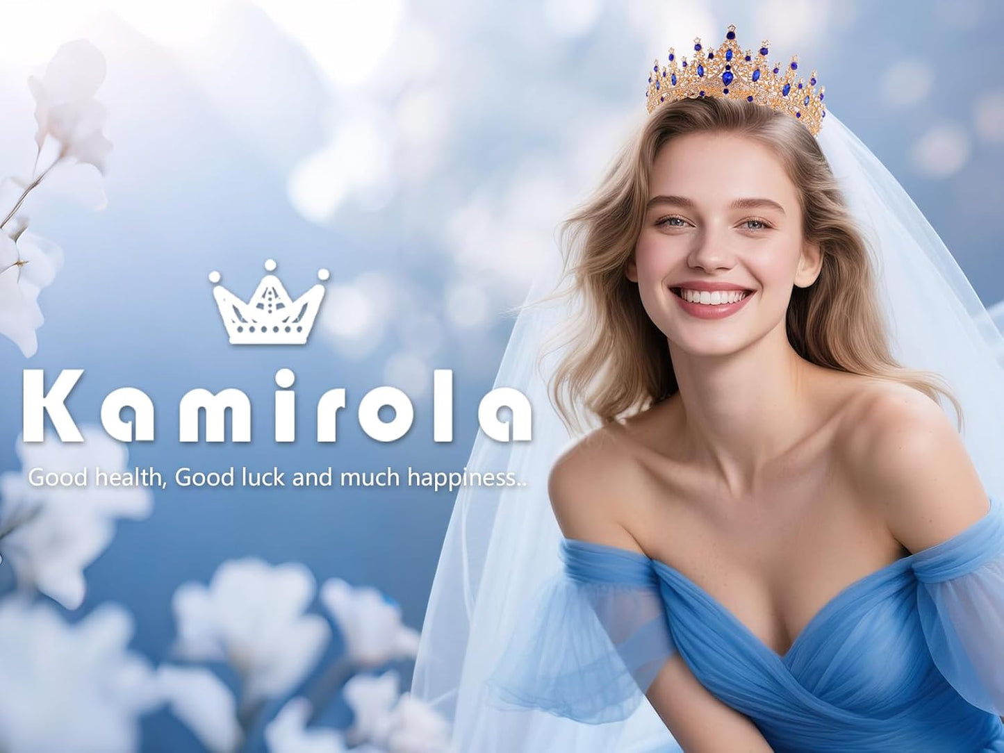 Kamirola Crystal Crowns and Tiaras Headband for Girl or Women Birthday Party Wedding Prom Bridal Halloween Christmas （TR19）