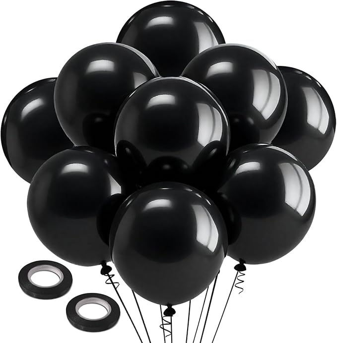 18 Inch Black Balloons, 30Pcs Giant Latex Ballons, Large Round Baloons, Black Party Balloons, Happy Birthday Decorations, globos de cumpleaños, Halloween Baloons, Gender Reveal Decor