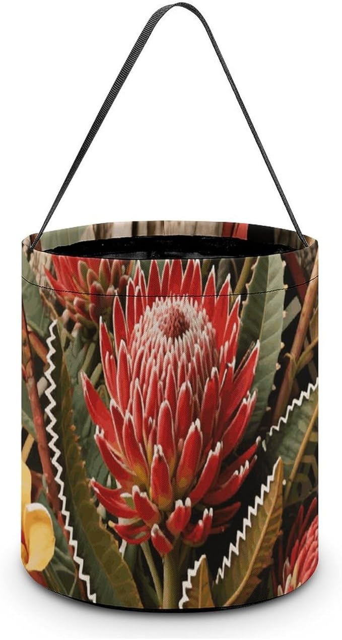 Halloween Candy Bucket - Ethnic Flower Trick Or Treat Candy Bag, Gift Bag for Party Favor Supplies