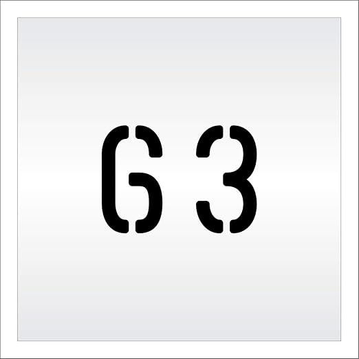 Pavement, Curb, and WheelStop Stencils - 4 inch Double Number Stencil - (63) - 4" x 5.5" x 1/16" (63 mil) - Light-Duty