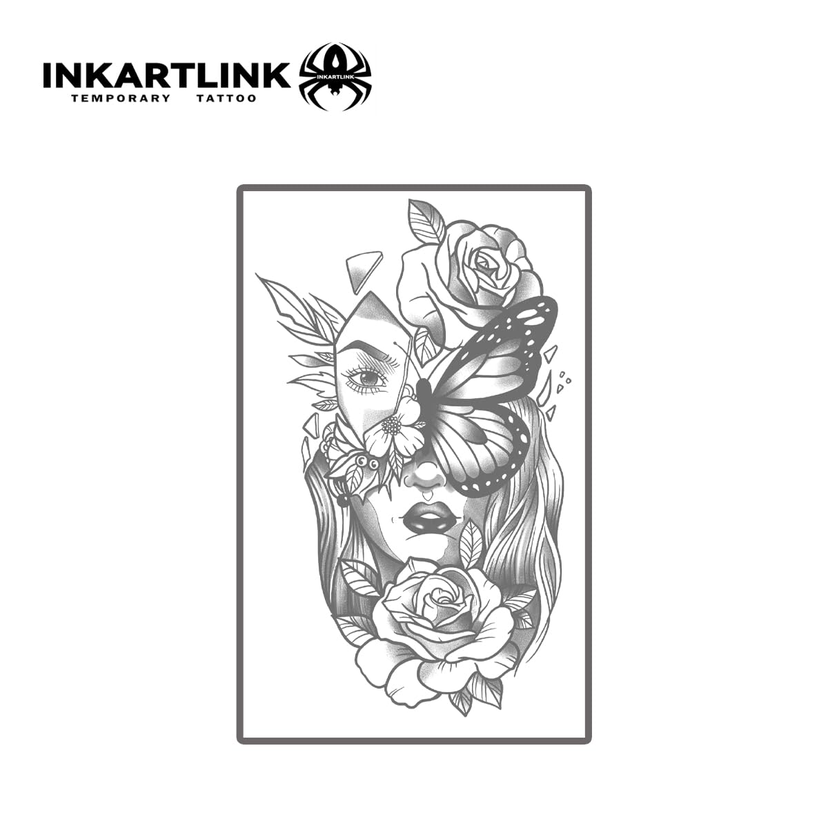 INKARTLINK 2 Sheets Extra Large Semi permanent Tattoos, Temporary Tattoos, Adult Art Designs, Waterproof, Realistic, No Adhesive, Non-Reflective, Lasts 1-2 Weeks,(Floral Metamorphosis)
