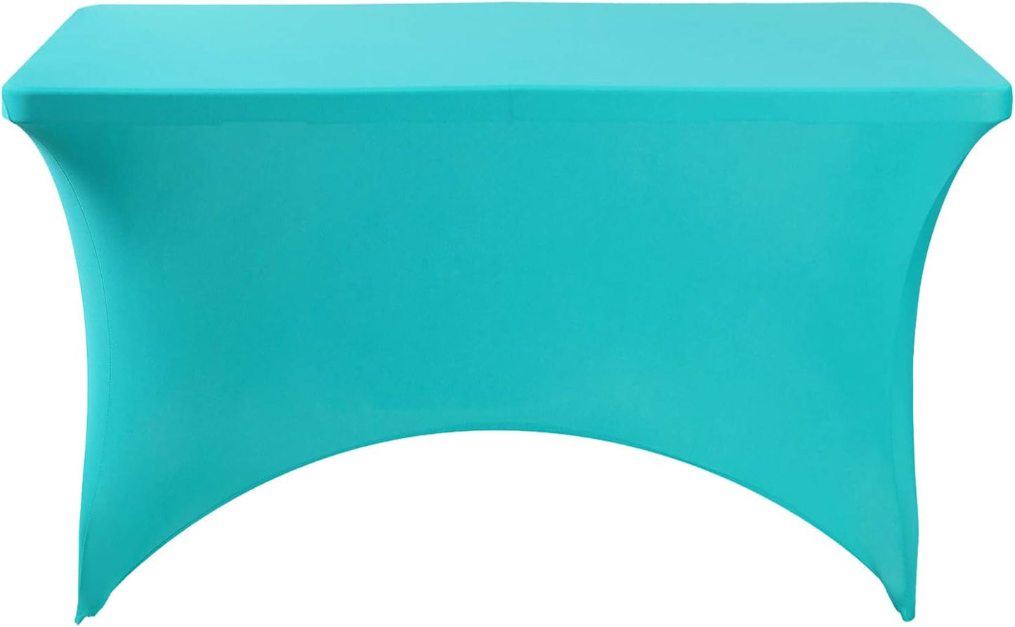 SuperO Waterproof Spandex Table Cover for 4FT Table Universal Fitted Stretch Tablecloth for Party, Banquet, Wedding and Events-Turquoise