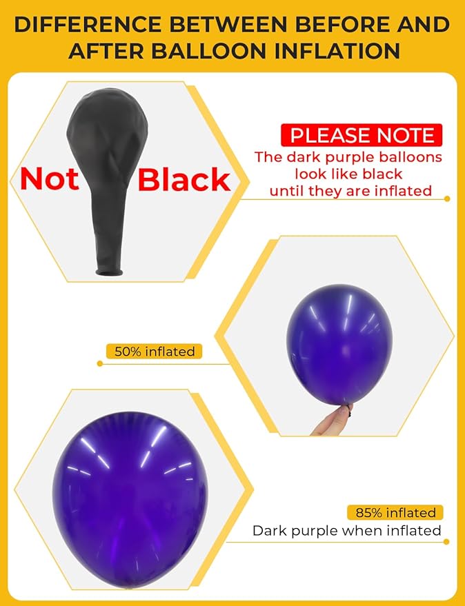 Purple and Gold Balloons,12 In 60 Pcs Dark Purple Balloon Metallic Gold Balloons and Confetti Balloon, for Mothers Day Decor, Class of 2025 Graduation Decor, Baby Shower, Birthday, Wedding Supplies