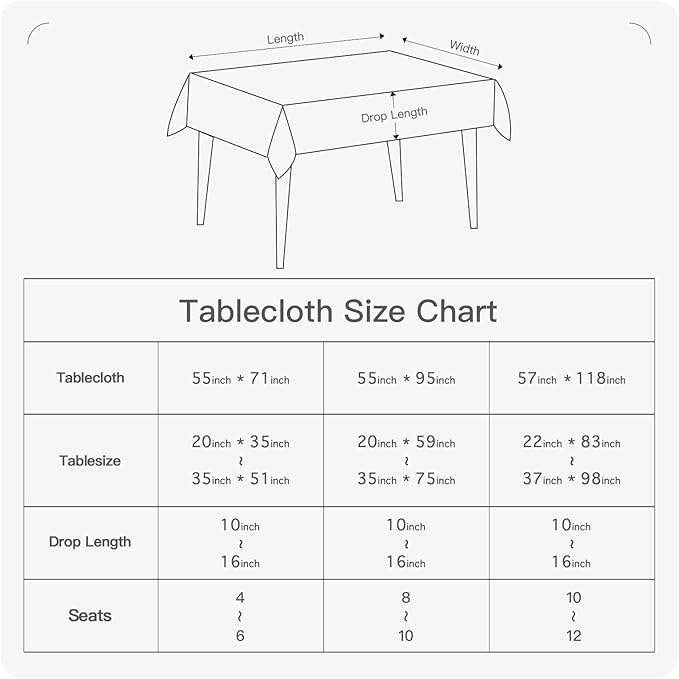 BALCONY & FALCON Rectangle Tablecloth Jacquard Style Water Resistant Table Cover for Christmas Thanksgiving Dining Kitchen Cafe Parties and Outdoor Use (Dark Green, 55 x 71 inch)