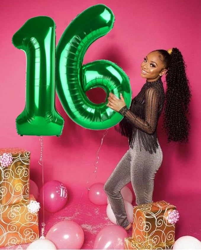 40 Inch Number 7 Balloon, 6 7 Birthday Decorations, Dark Green Seven Birthday Decor, 7 17 27 70 Year Old Balloon Number for Engagement, Wedding, Graduations