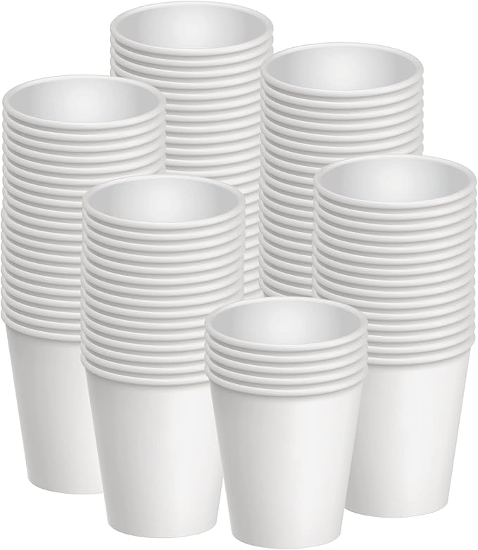Axe Sickle 300 Pcs 6 Oz Disposable Paper Cups, Hot and Cold Beverage Drinking Cup for Coffee, Water, Juice for Party, Picnic,Travel,and Events