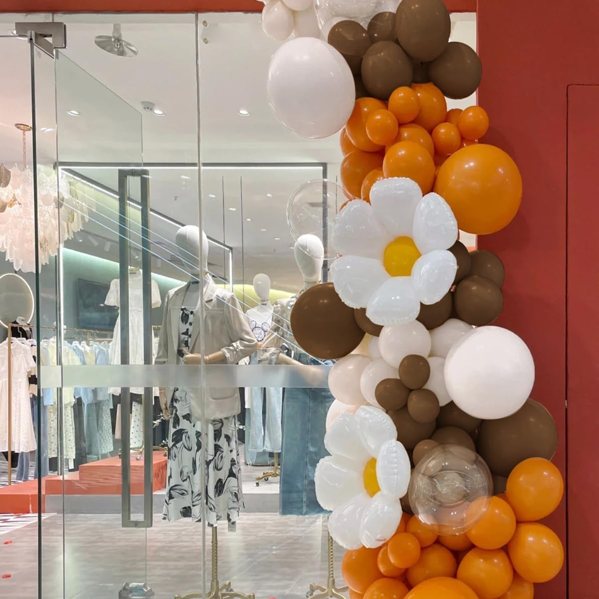 Orange White Brown Balloon Garland Arch Kit, 160Pcs Boho Burnt Orange Coffee Brown White Balloons for Birthday, Bridal Baby Shower, Wedding Party Decorations