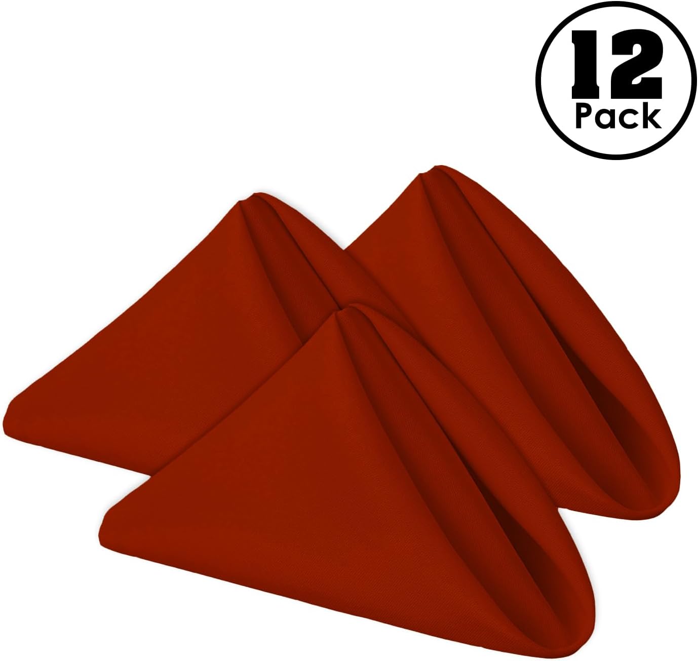 Gee Di Moda Cloth Napkins - 17 x 17 Inch Burnt Orange Dinner Napkins - Set of 12 Soft & Absorbent Washable Fabric Cloth Table Napkins with Hemmed Edges for Hotel Restaurant, Holiday Parties & Wedding