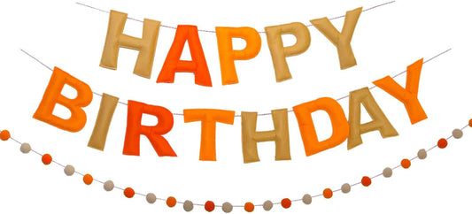 Happy Birthday Banner Felt Ball Garland Pre-Strung Happy Birthday Sign for Party Backdrop Decorations Photo Prop