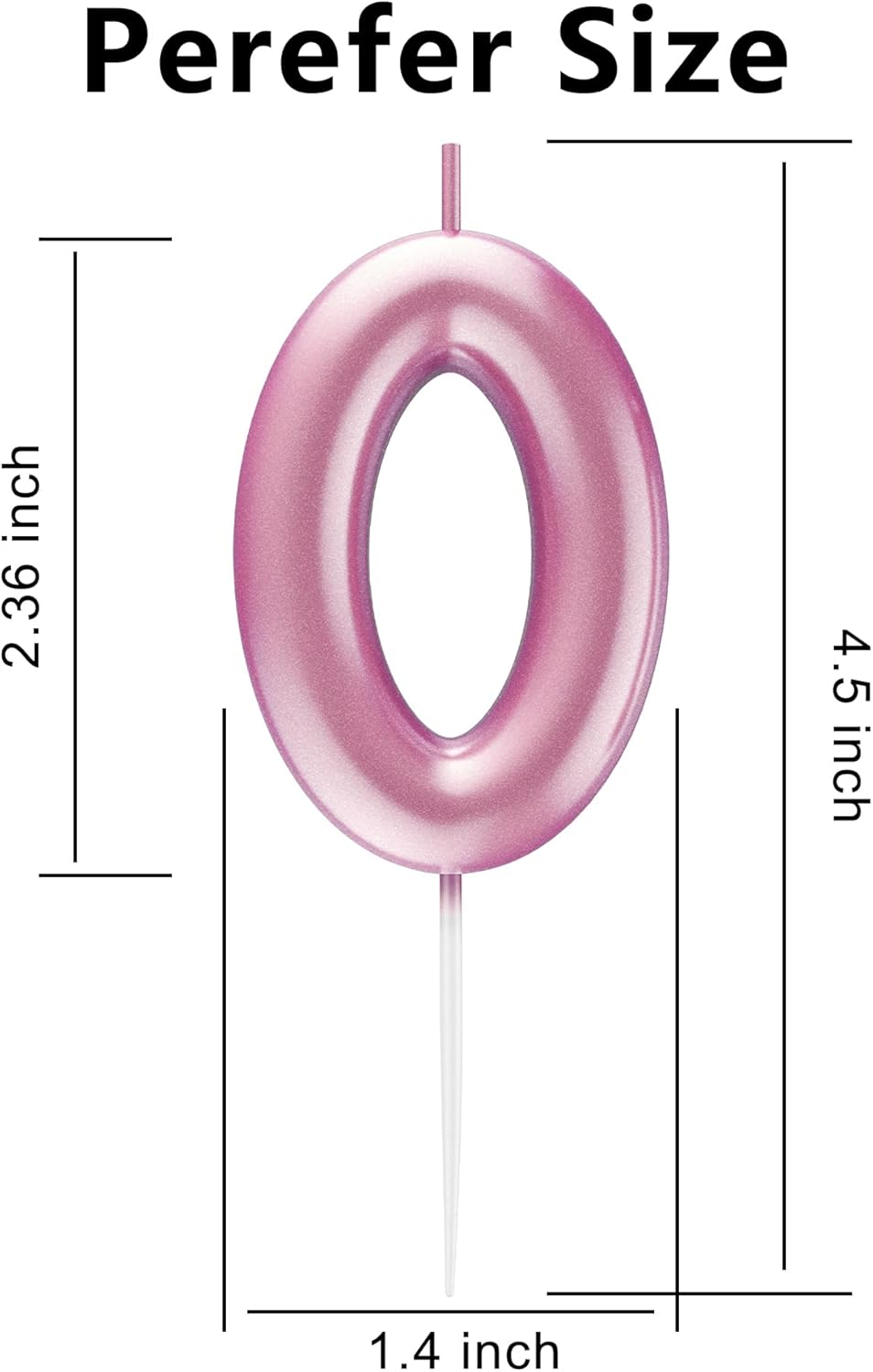 Pink Number 0 Candle Happy Birthday 3D Number Candles for Birthday Cake Party Decoration Wedding Anniversary Celebration Supplies